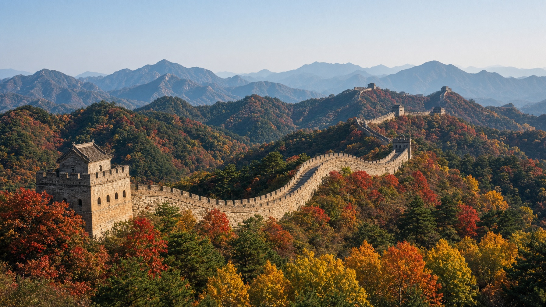 Mutianyu Great Wall in autumn